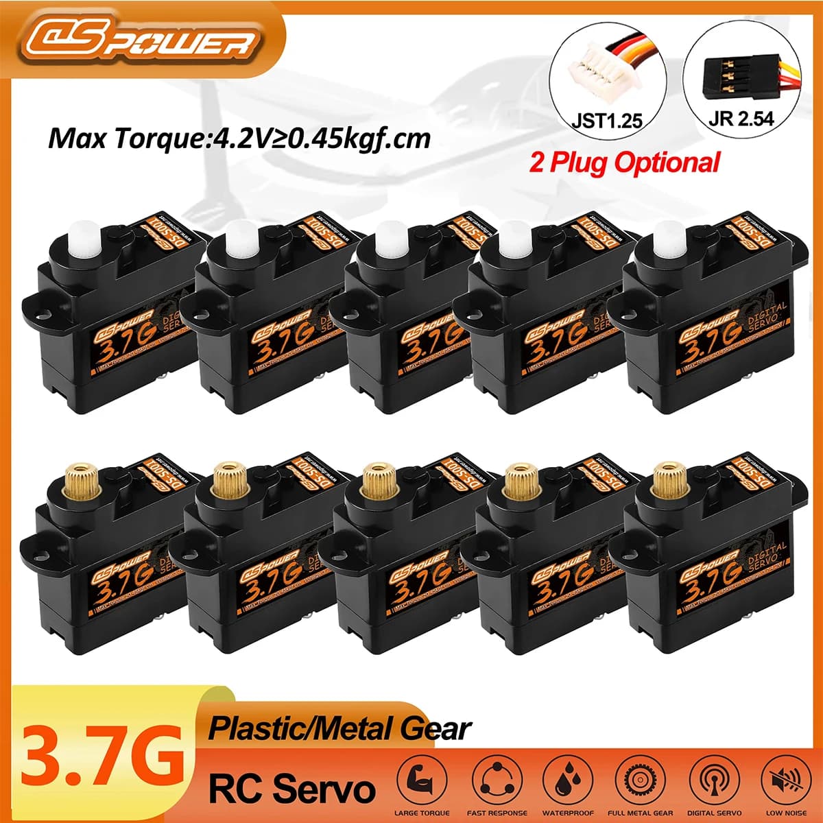 5/10/20PCS DSpower 3.7g Servo Digitale Micro Mini Coreless JR/JST Spina per RC Auto Aerei Barca Fixwing Elicottero Accessori