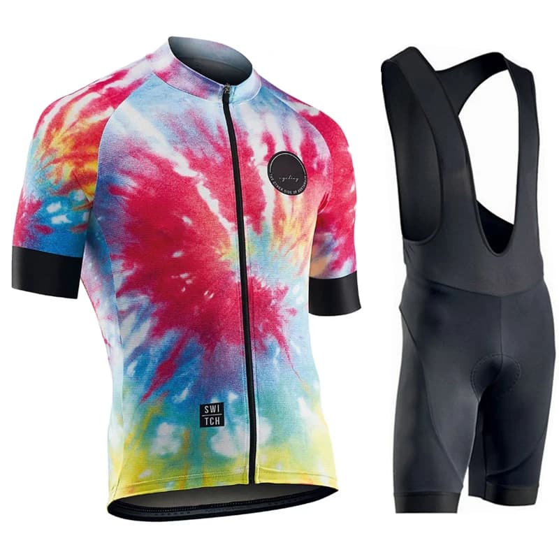 Summer Cycling Clothing Set Men Short Sleeve Road Bike Jersey Quick Dry Breathable Bib Shorts Lightweight Outdoor Racing Wear