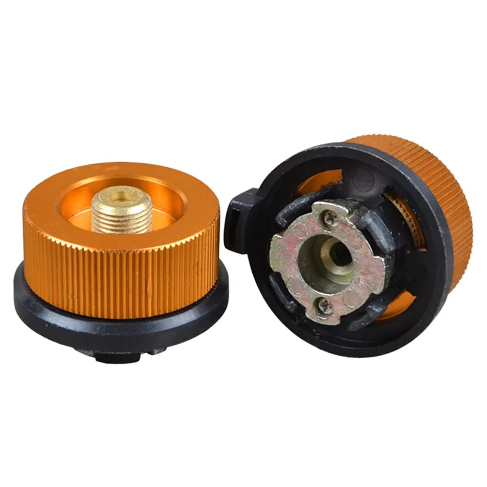 1Set Professional Gas Tank Inflation Valve Auto Off Safety Switch Metal Camping Stove Adapter for Propane Cartridge Outdoor