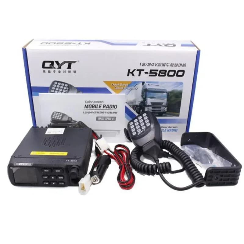 QYT KT-5800 12V/24V Tensione di lavoro 25W VHF / 20W UHF Dual Band Car Mobile Radio FM Mobile Ricetrasmettitore Scrambler Walkie Talkie