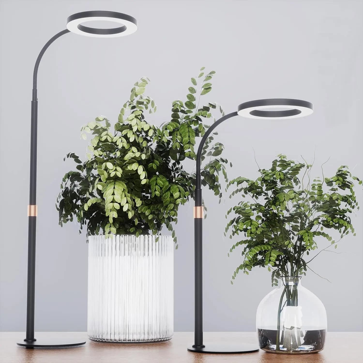 Lamp for Cultivation, Luminous Support for Indoor Plants, Pack of 2, Full Spectrum Desk Lamp with Piedistallo