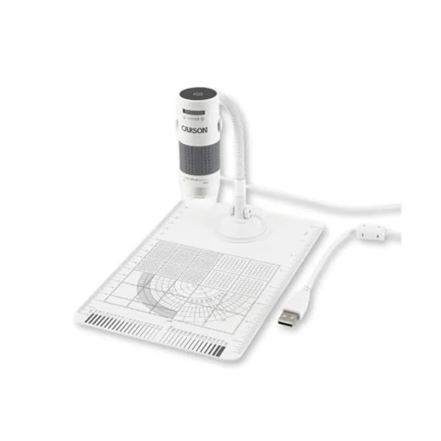 Microscopio digitale USB con illuminazione a LED eFlex 78x/324x con ingrandimento effettivo basato su un monitor da 27 pollici, con supporto e base flessibili
