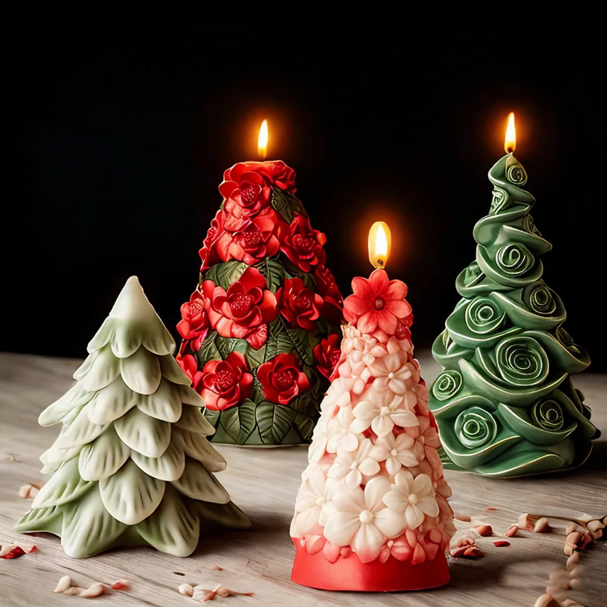 3D Christmas Tree Silicone Candle Mould, Winter Pine Tree, Scent Candle, Soap, Resin, Molding, Christmas Home Decoration DIY
