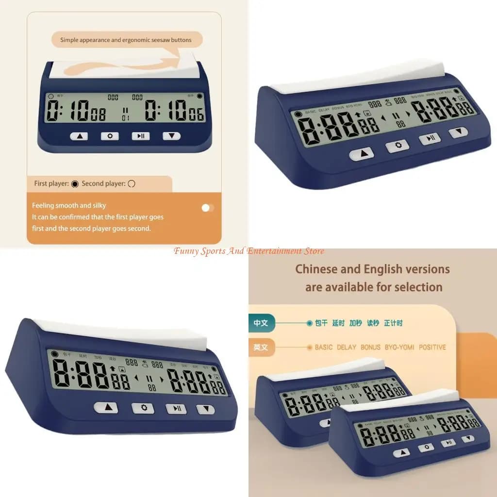 C4DE timer gioco professionale con impostazione della lingua commutabile 5 modelli da competizione orologio da scacchi con