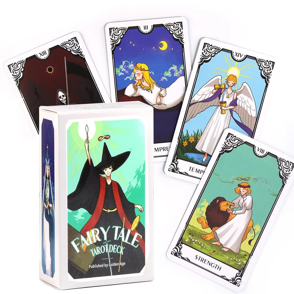Mazzo di tarocchi delle fiabe per principianti Set di guide 78 carte Set di 6 carte da corte extra di simpatici animali Set di giochi di carte