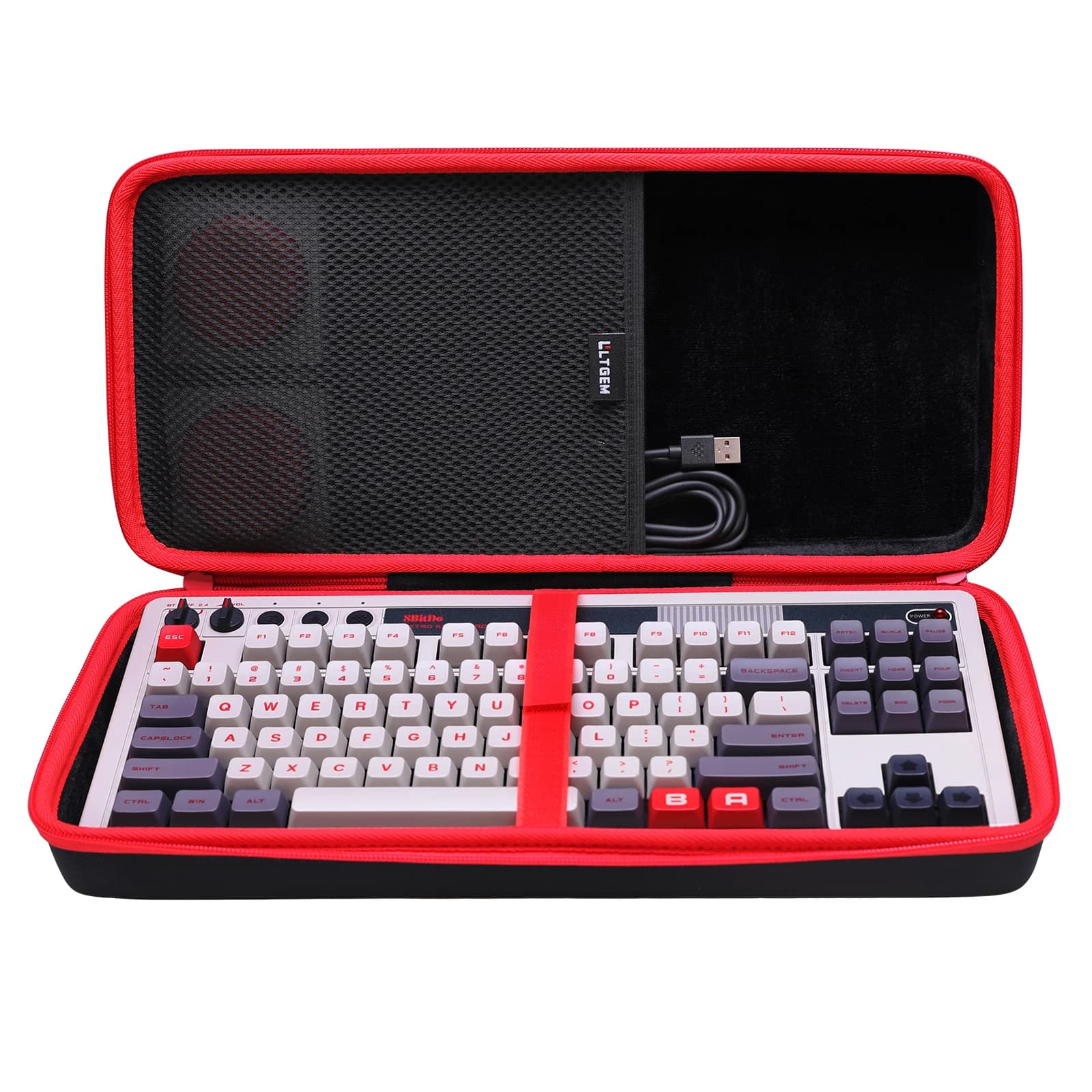 LTGEM Keyboard Case for 8Bitdo 87 Keys Retro Mechanical Keyboard Protective Storage Bag for Gaming and Travel(Case only!)