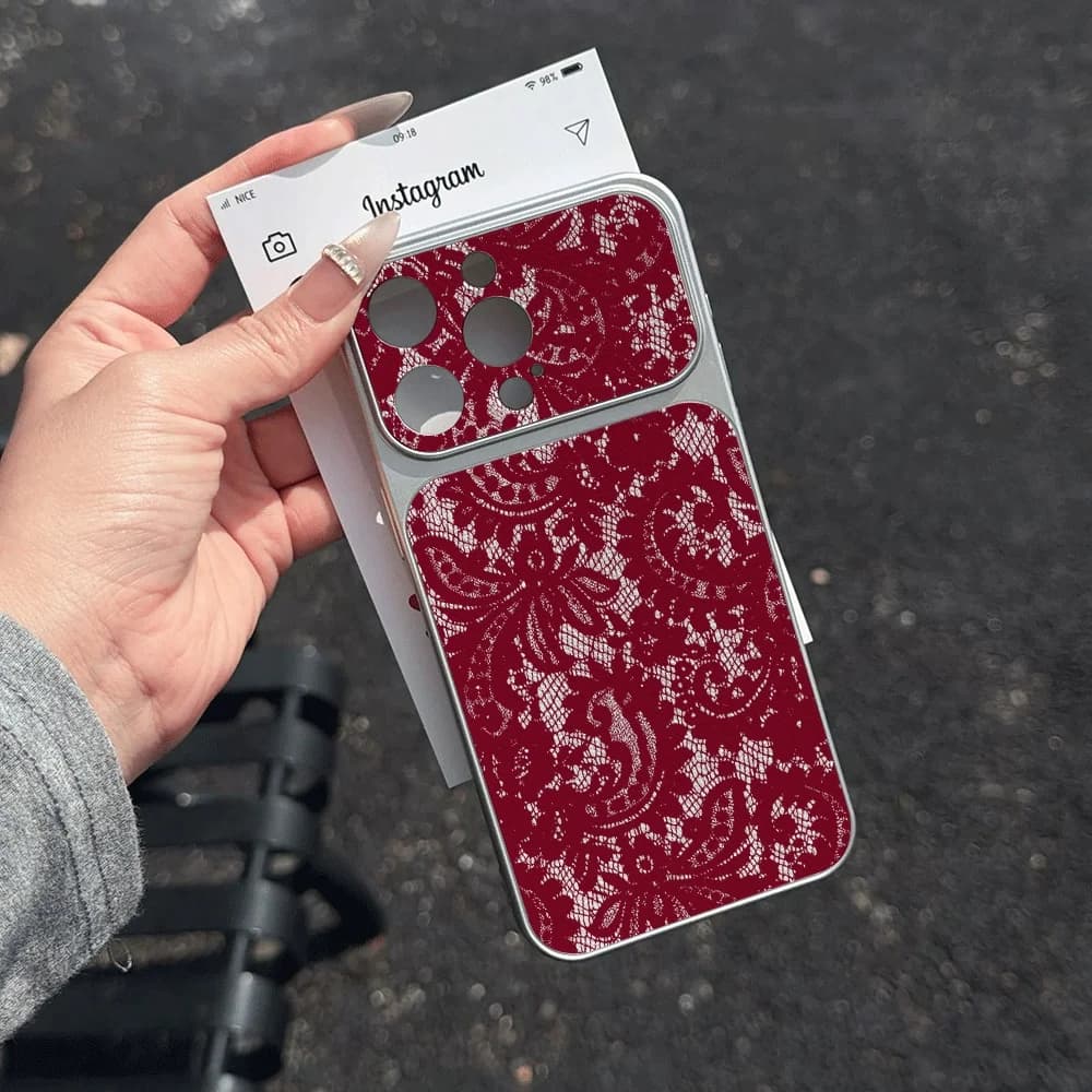 Custodia per telefono Coquette nera e rosa in pizzo per iPhone 17 16 15 14 13 12 Pro Max 16 15 14 Plus 17E Air, in pelle antiurto morbida