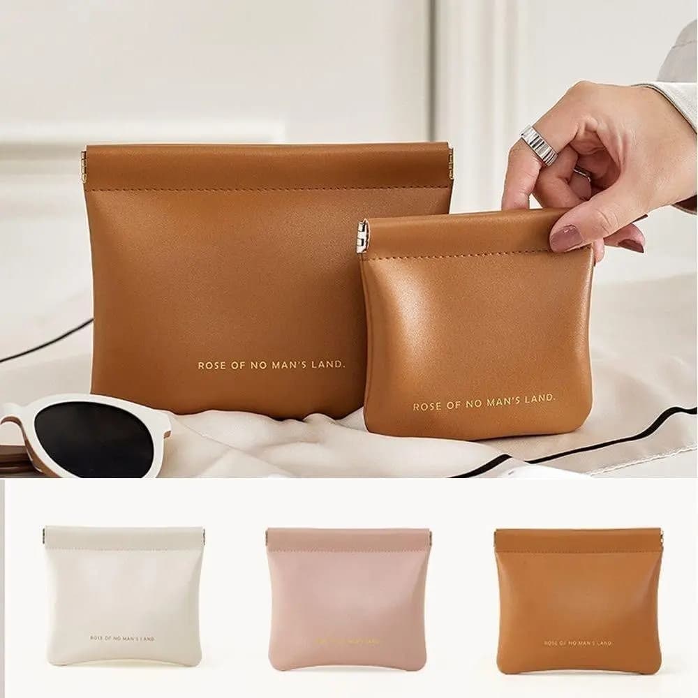 Simple Lipstick Makeup Bag Mini PU Cosmetic Organizer Pouch Portable Travel Jewelry Handbag Women Girls