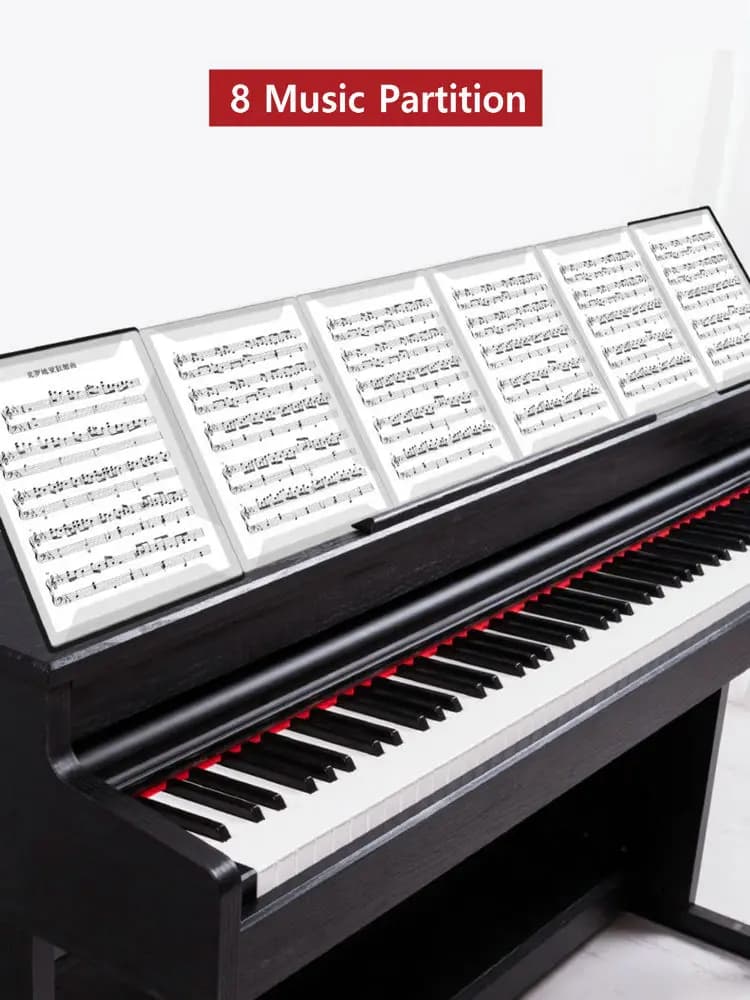 Cartella di file musicali da 8 pagine Cartella di partizione musicale A4 per pianoforte Cartella per partizioni di spartiti A4 Libretto Custodia per musica espandibile A4