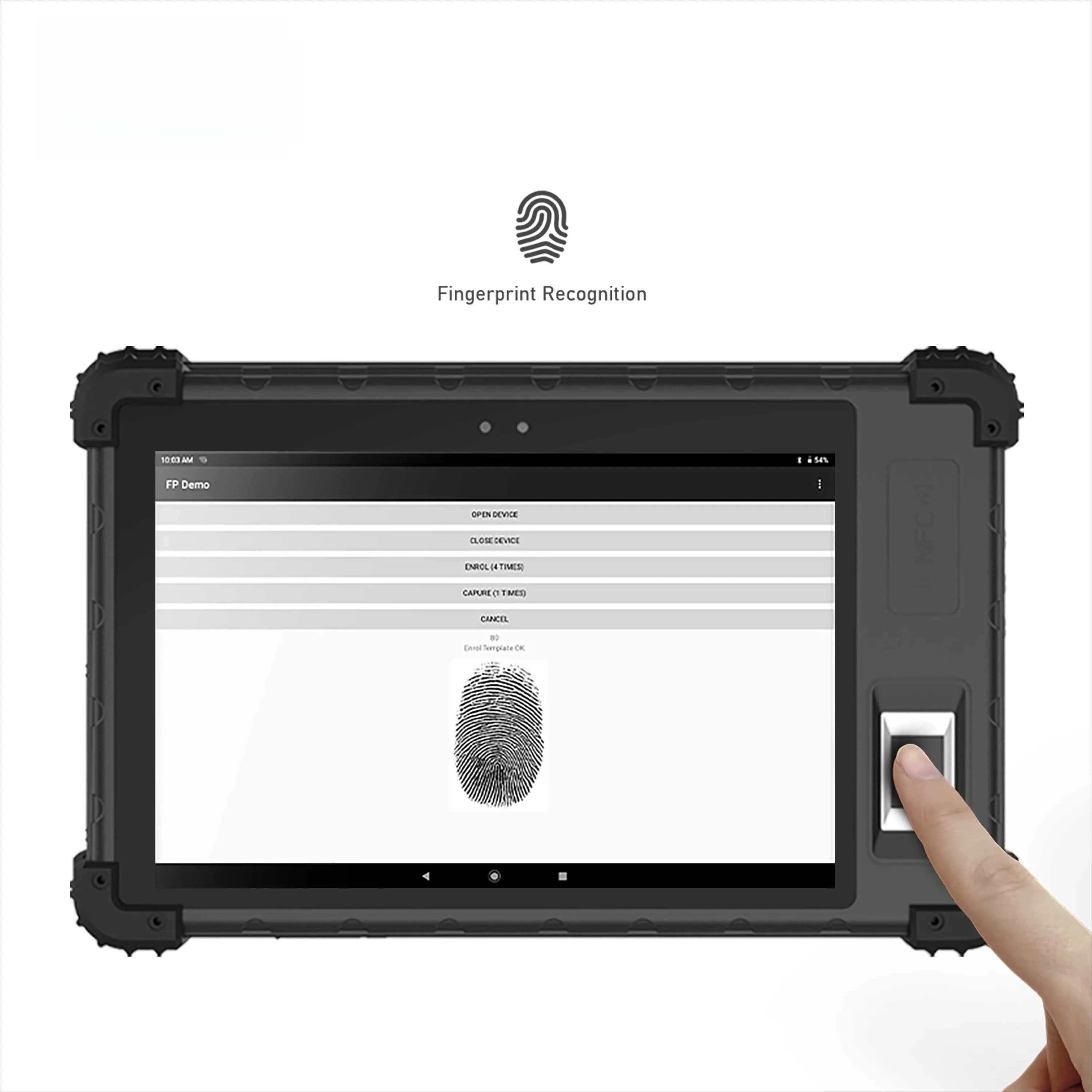 HFSecurity FP08 Controllo accessi Lettore di schede NFC Android 11 IP65 Robusta funzione MRZ Terminale portatile per riconoscimento impronte digitali