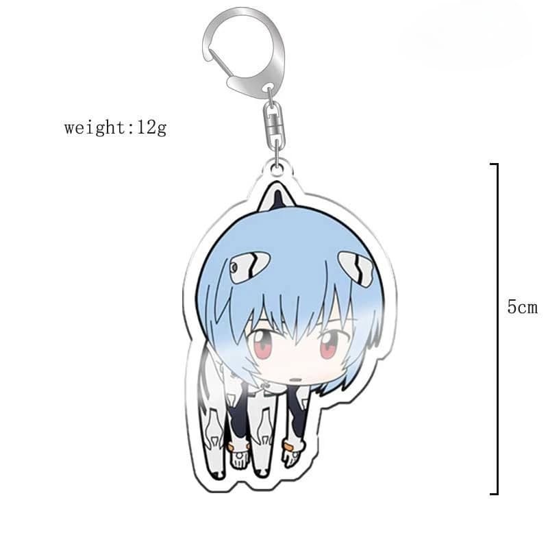 NEON GENESIS EVANGELION Acrylic Keychain Ayanami Rei Asuka Anime Cartoon Q Version Cartoon Accessories Peripheral Products
