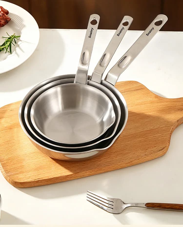 HYS stainless steel pan household induction cooker mini omelette uncoated frying pan small oil pan