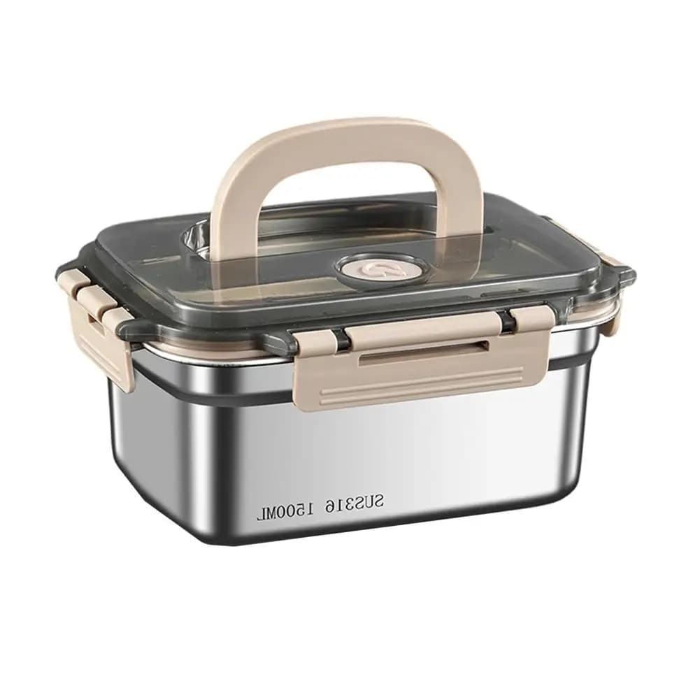 Contenitori per Alimenti in Acciaio Inossidabile con Coperchi - Perfetti per Preparazione Pasti e Insalate da Picnic, Contenitore Portatile per Frigorifero