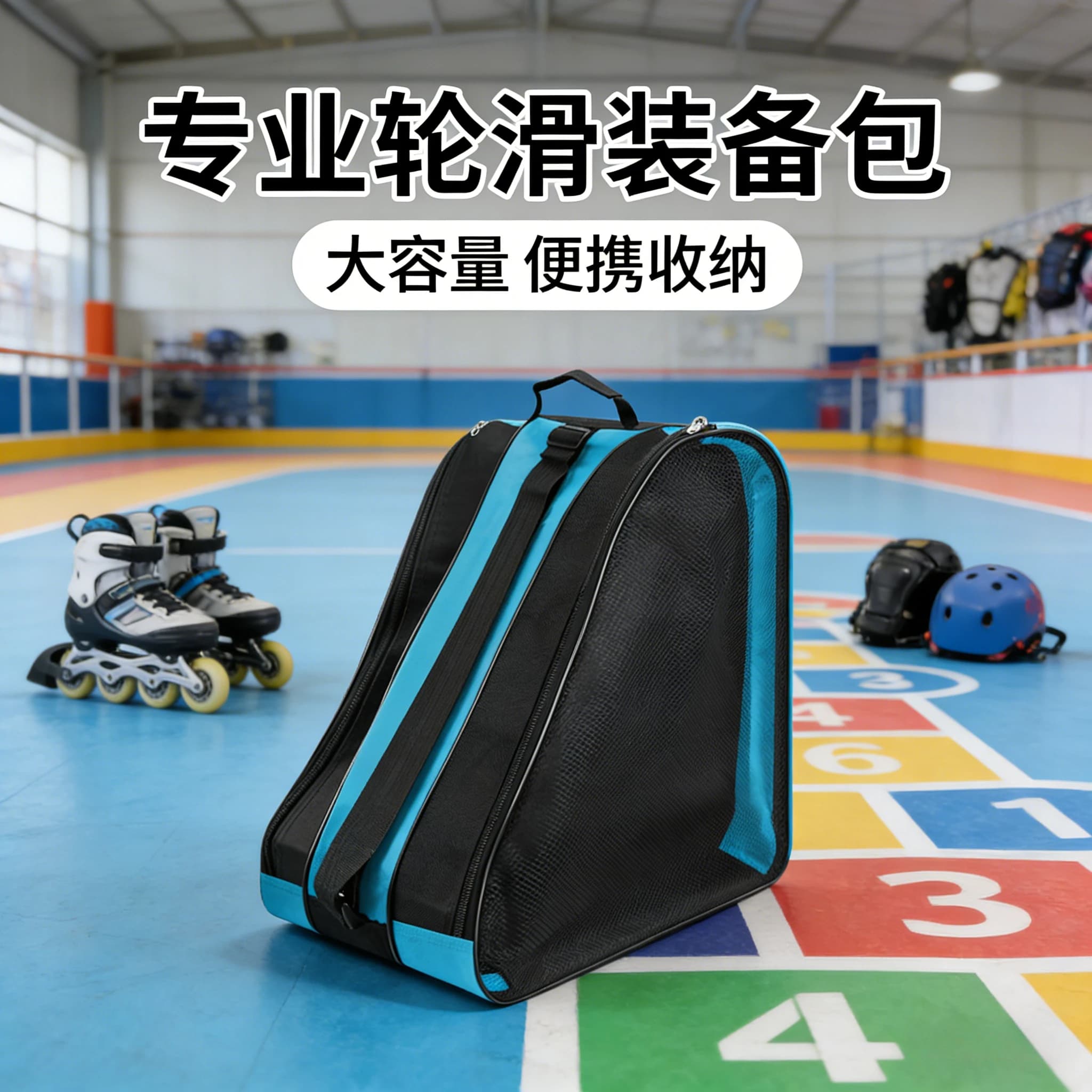 Borsa Portatile di Grande Capacità per Pattini a Rotelle, Borsa Traspirante per Pattinaggio su Ghiaccio per Bambini, Borsa Porta Pattini in Linea, Borsa per Trasporto Scarpe da Pattinaggio