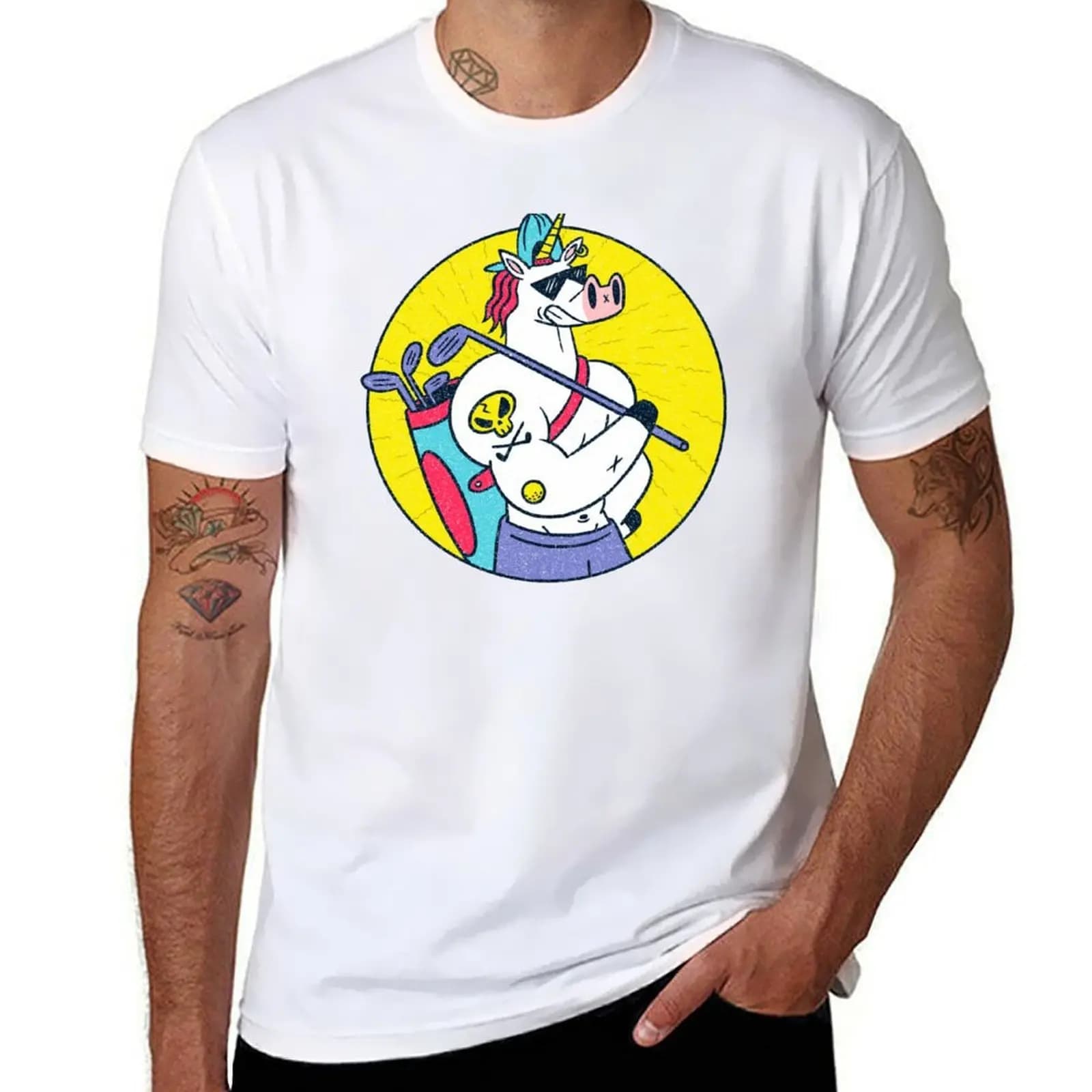 T-shirt Golf Buddy Unicorn Golf Gag, maglietta anti-sudore per allenamento