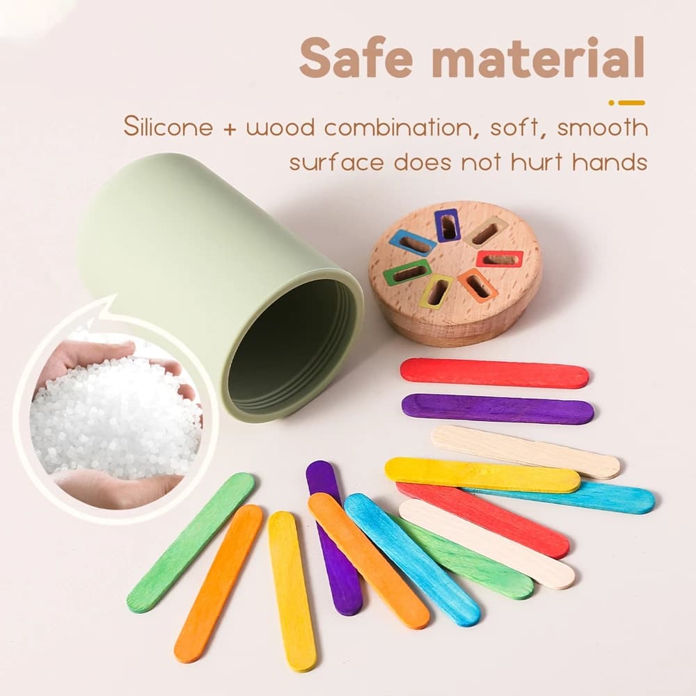 Giocattoli in silicone Montessori 0-12 mesi, gioco di ordinamento dei colori, gioco di motricità fine, gioco di abbinamento delle forme, giocattoli sensoriali, puzzle educativi per la prima infanzia.