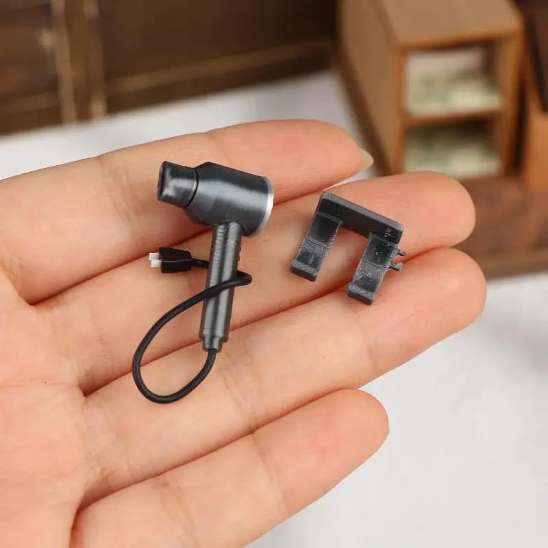 Mini Asciugacapelli da Parete in Miniatura 1/12, Modellino per Casa delle Bambole, Decorazione per Camera da Letto, Giocattolo per Gioco di Ruolo
