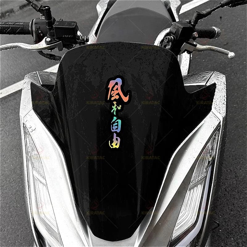 Wind & Freedom Chinese Calligraphy Car Stickers 2Pcs/Set, Waterproof Reflective Decals for Vehicle Body & Window