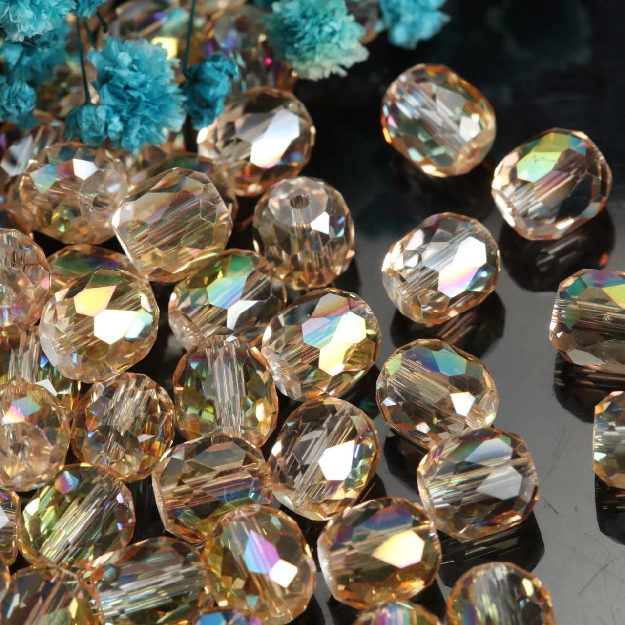 8x9mm Champagne Cylinder Barrel Beads DIY Craft Beads For Bracelet Earring Necklace Jewelry Making Beading Accessories