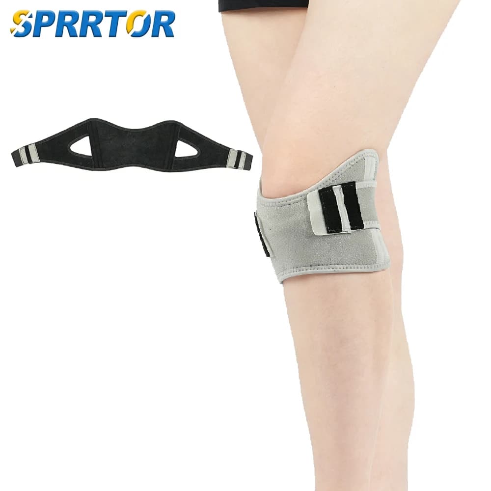 1 Pezzo Fascia di Supporto per Tendine Rotulee, Ginocchiera in Silicone per Uomini e Donne, Fascia Regolabile per Rotula, Ideale per Escursionismo, Corsa