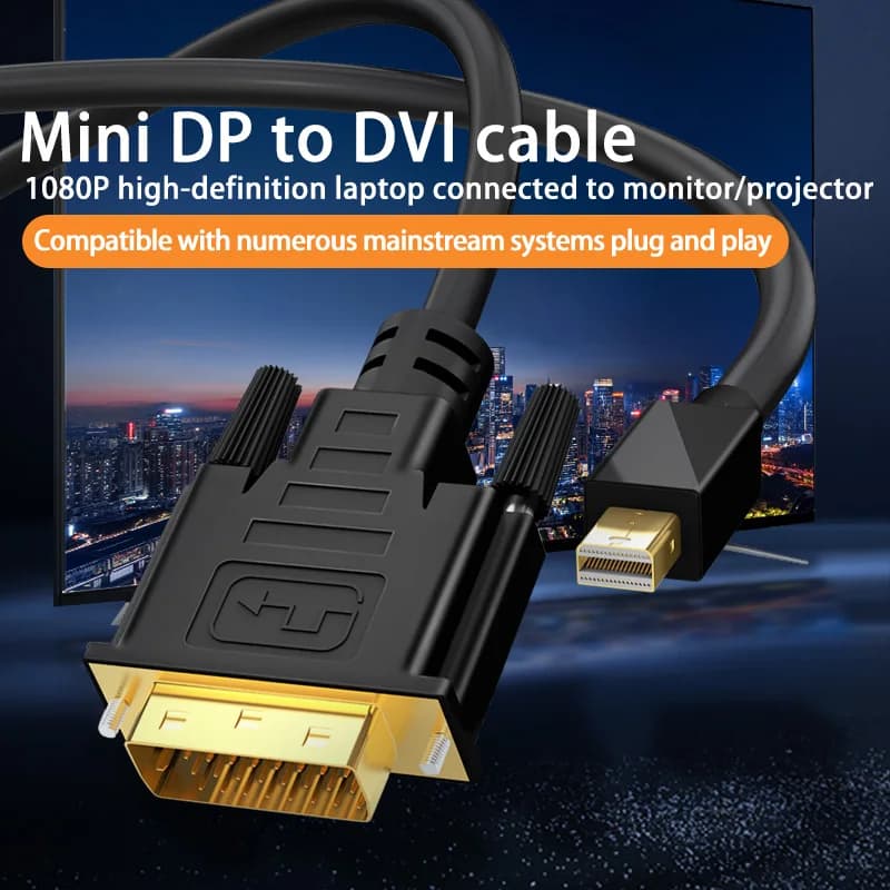 Cavo adattatore Mini Dp a Dvi Mini Displayport Convertitore maschio-maschio Notebook Connessione Thunderbolt Monitor Proiettore Testa Sui