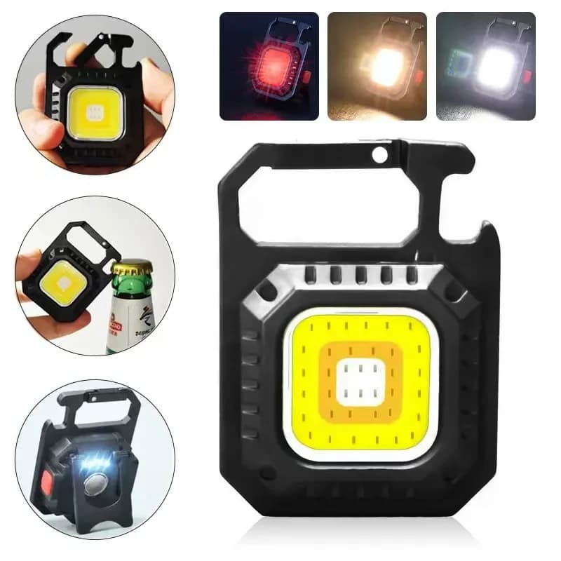 Mini LED COB Magnetic Camping Flashlight Outdoor Pocket 800 Lumen USB Rechargeable 7 Ways
