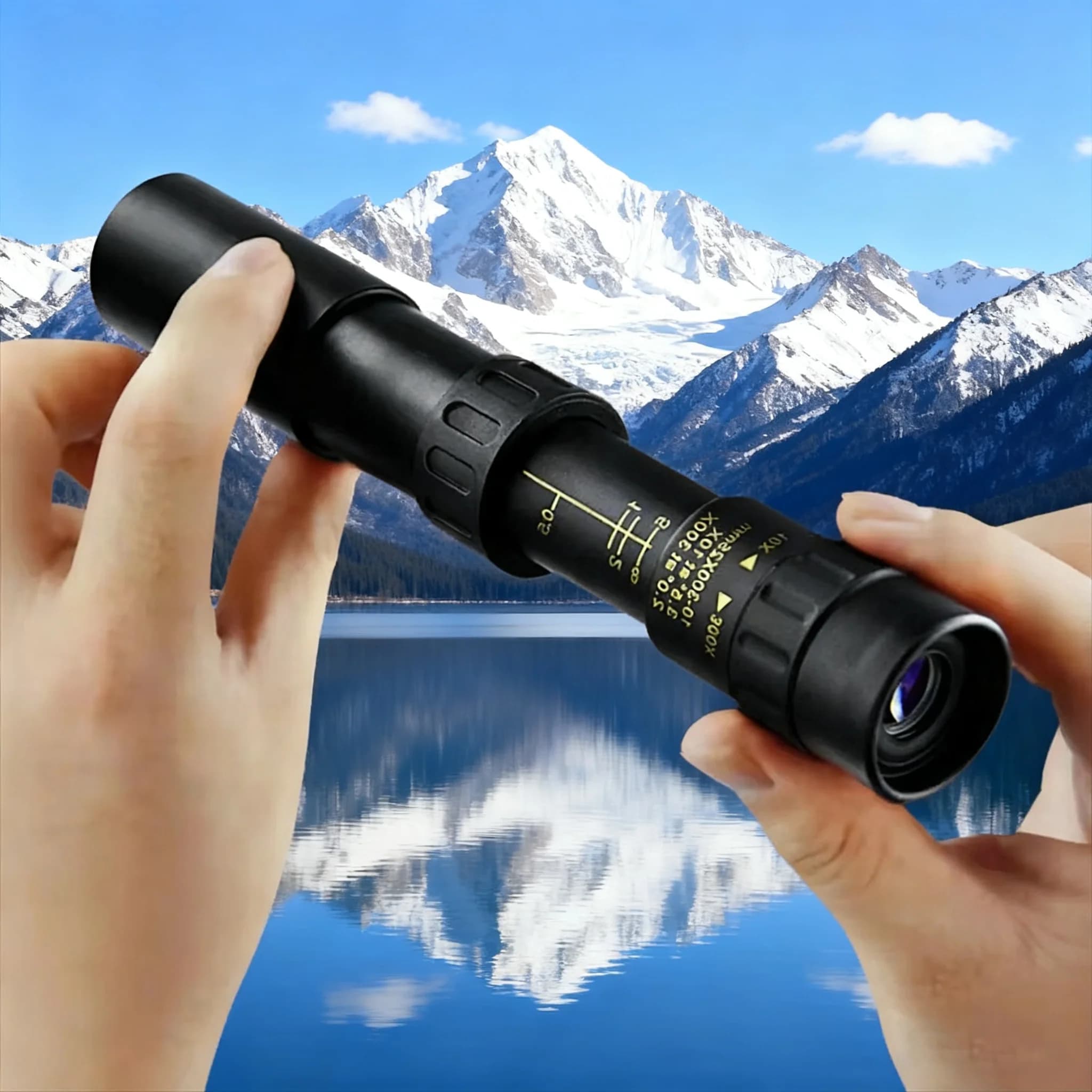 Telescopio monoculare professionale portatile con zoom HD 10-300x40 con forte visione notturna a lungo raggio e bassa, ideale per la caccia all'aperto