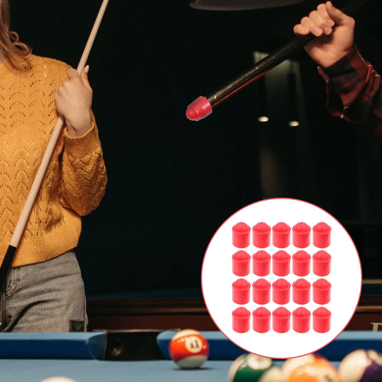 20 Pezzi Protezioni per Punte di Stecche da Biliardo, Coperture in Gomma Affidabili per Stecche da Pool e Snooker, Accessori Protettivi Essenziali