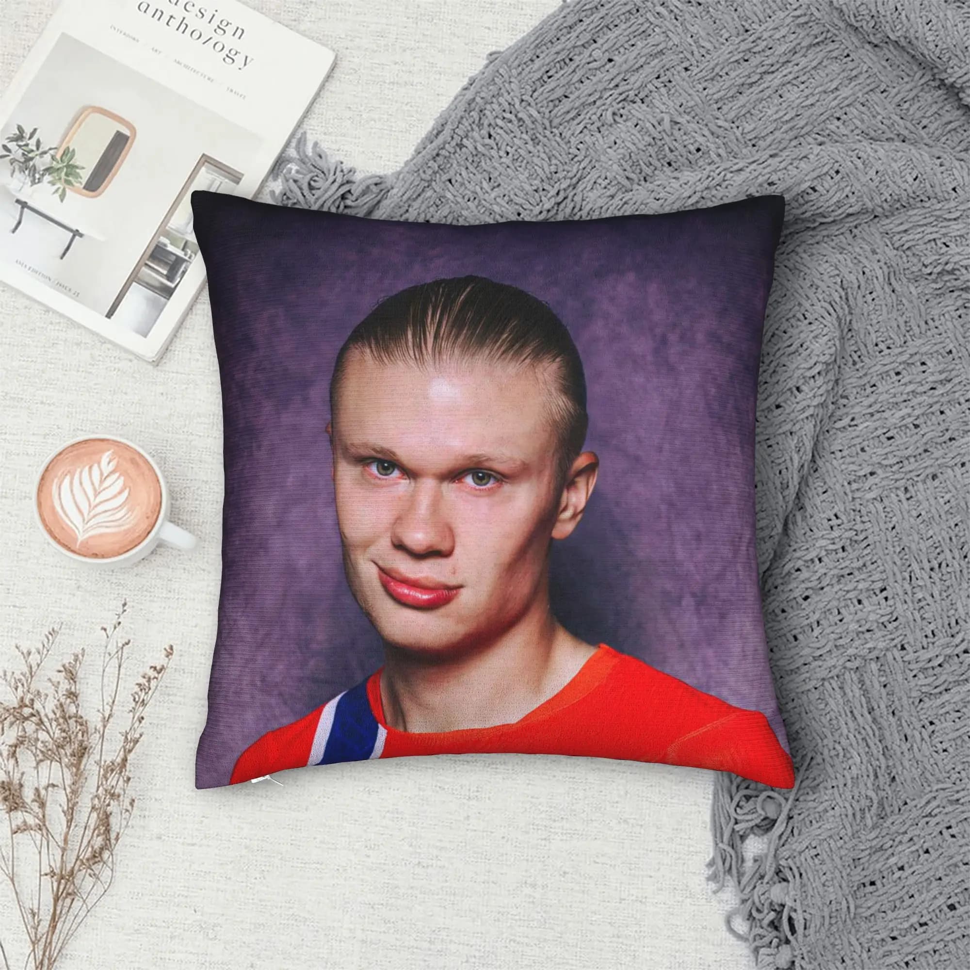 Footall The Haaland Pillow Case Cute Funny Pillow Cover Square Pillowcases For Living Room Chair