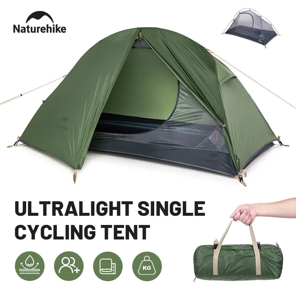 Naturehike 2026 New Camping Tent Ultralight Portable Waterproof 1 Person Nylon Hiking Shelter Tent Cycling Backpacking Tents