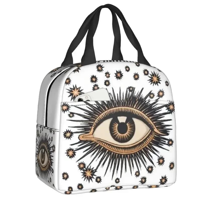 Vintage Turkish Evil Eye Insulated Lunch Bag for School Office Nazar Amulet Pattern Boho Cooler Thermal Bento Box Women Children