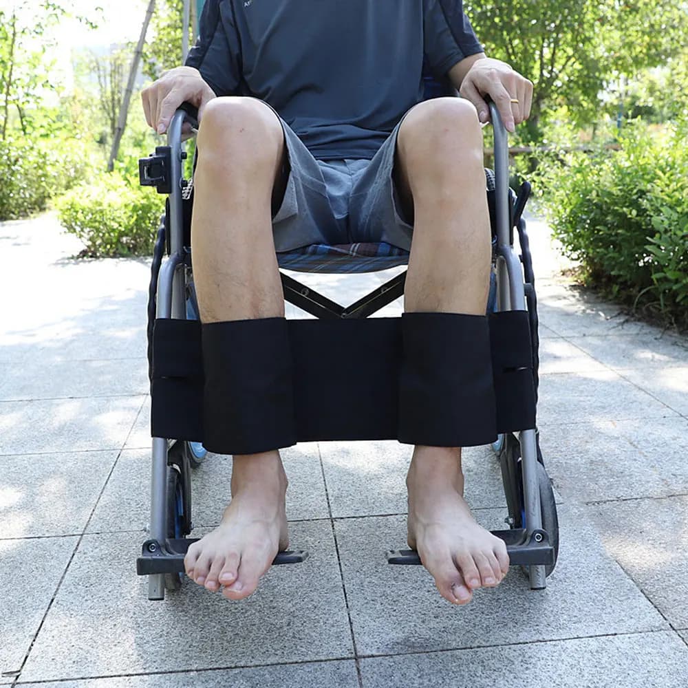 Cinghia Regolabile Antiscivolo per Sedia a Rotelle, Cintura di Sicurezza Medica, Supporti per Gambe, Poggiapiedi per Anziani e Disabili