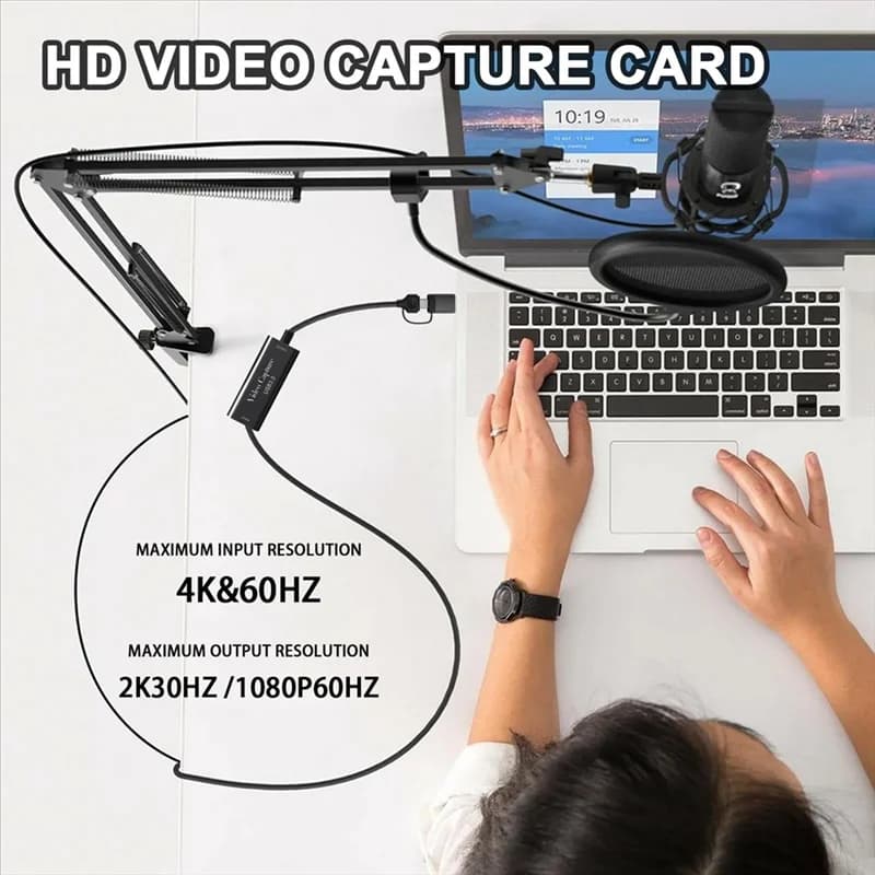 Scheda di acquisizione video A31R-USB3.0 4K -Compatibile con 1080P 60Fps USB Tipo C Registra per Gamingg Streaming Trasmissione in diretta, Dura