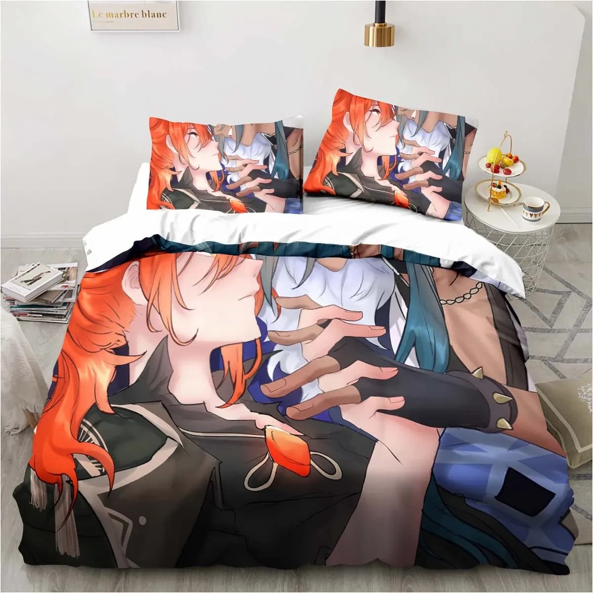 Cartoon Anime Genshin Impact Game Bed linen set for bedroom Bed linen bed linen bed linen bed linen bed linen bed linen bed linen bed linen