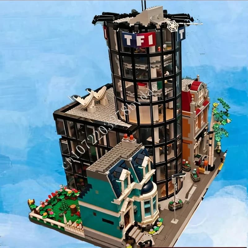 3723PCS Tour TF1 (Torre TV/Torre cilindrica) MOC streetview Puzzle Set Architettura Natale Compleanno Giocattolo Regali per bambini Età