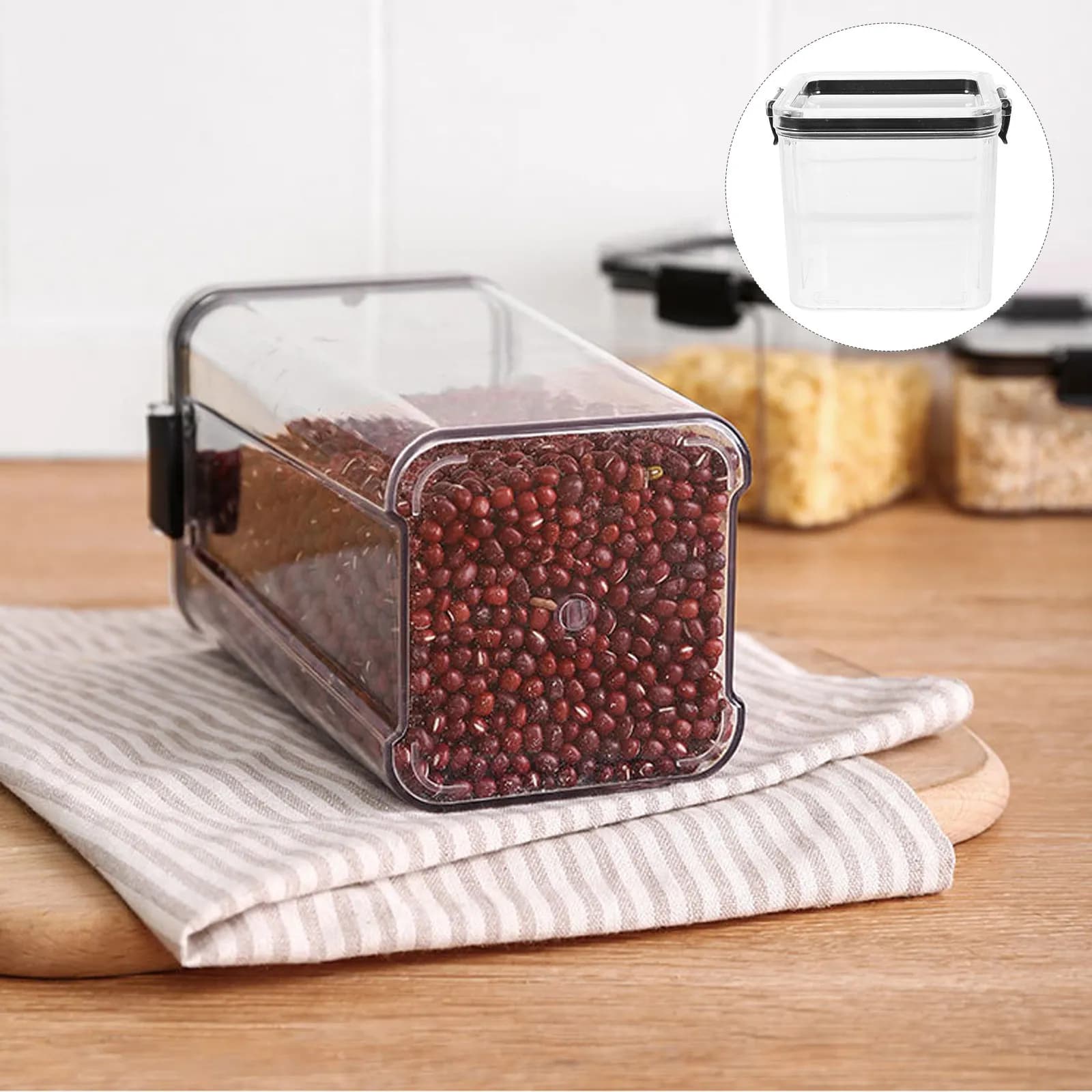 Contenitore Ermetico per Alimenti per Animali Domestici, Grande, Trasparente, in PS e Silicone, per Cani e Gatti