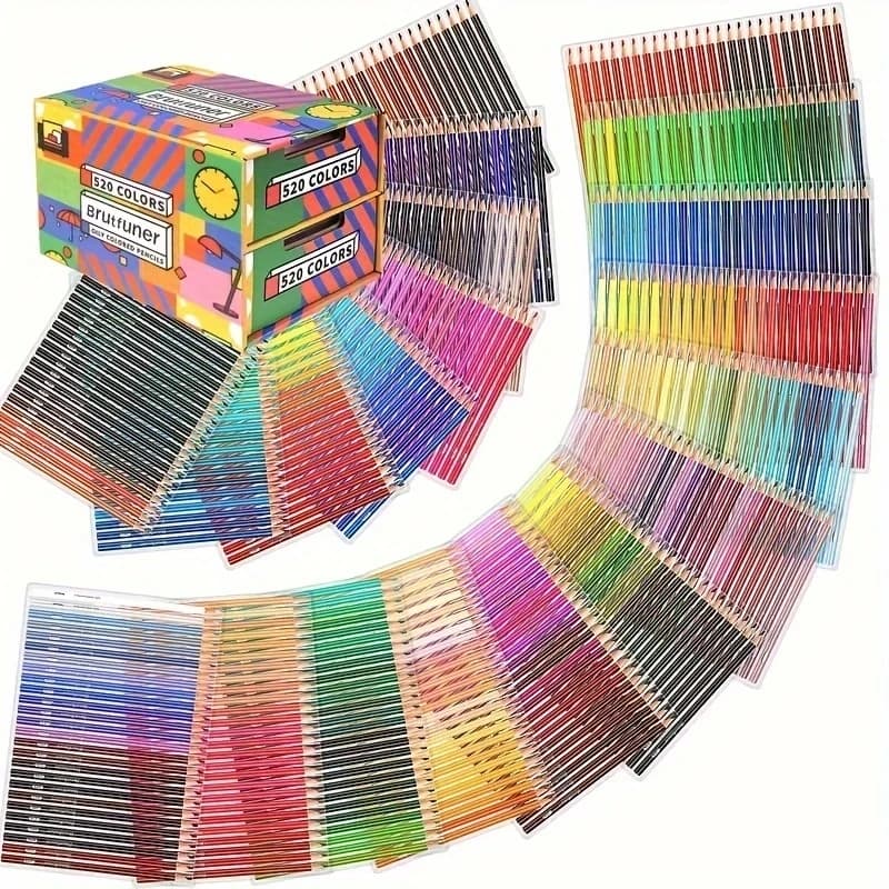 Brutfuner 520 Color Art Lead Set Drawer Style Wooden Pencil Suitable for Art Painting, Sketching, and Special Color Lead