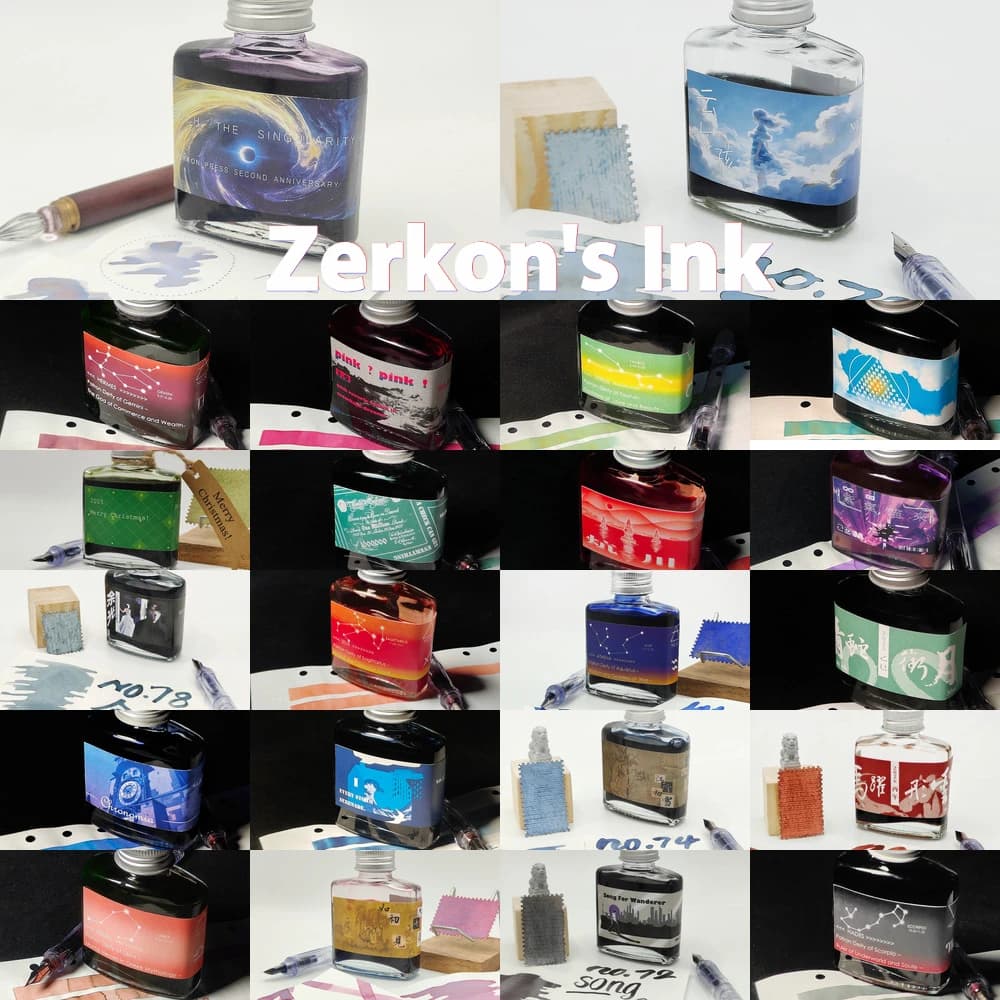 Zerkon 's Ink collection, Watercolor Ink, Chromatography Sheen Ink 50ml