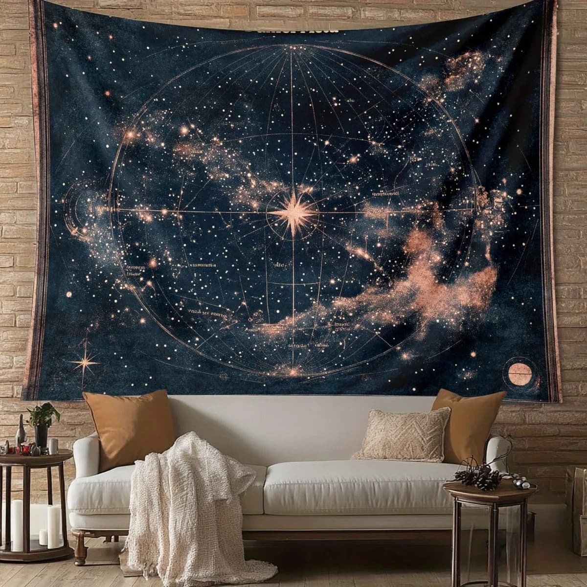 Large Galaxy Constellation Star Map Tapestry Zodiac Celestial Astrology Space Boho Wall Hanging Scientific Room Decor Art Print