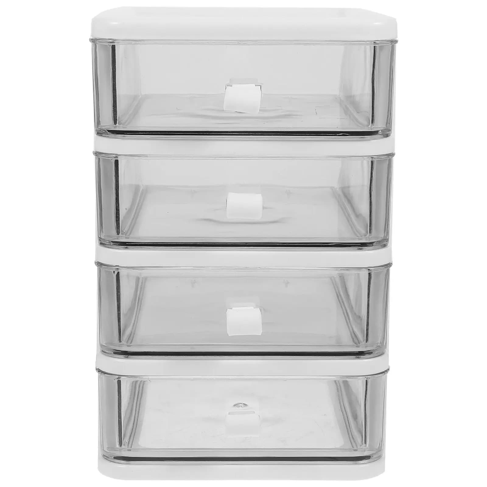 4 Layer Storage Box, Desk Organizer, Mini Plastic Table Bearing Box, Multipurpose Office