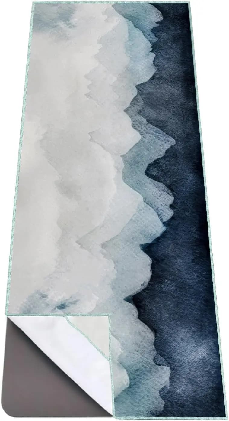 Telo Asciugamano Antiscivolo per Yoga con Tasche Angolari, Asciugamani Assorbenti per Hot Yoga, Coperte Morbide per Allenamento, Palestra, Fitness - 70"x26"