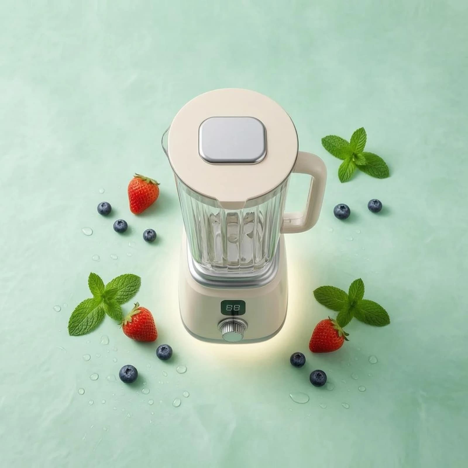 Juice Blender Transparent Jar Electric Blender Smoothie Creator Digital Display Juice Mixer Stainless Steel Blade