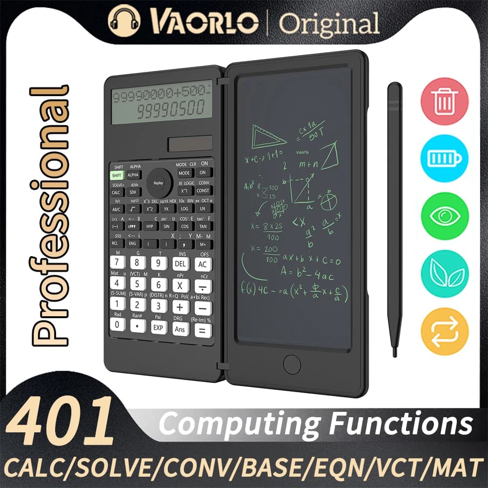 401 funzioni di calcolo Calcolatrice scientifica solare con tavoletta da scrittura da 6 pollici Calcolatrici professionali pieghevoli PK 991MS 991ES