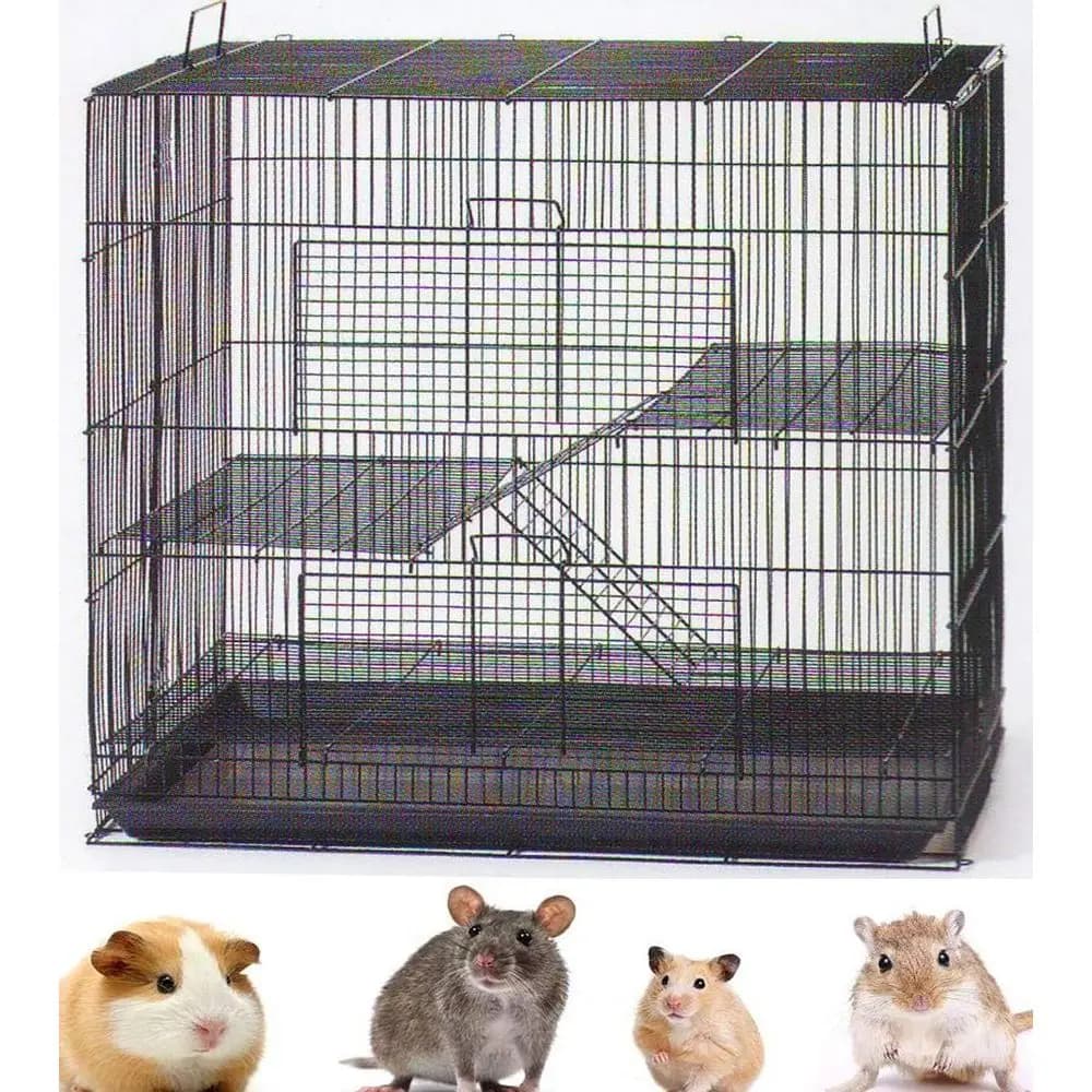 Trasportino Pieghevole in Metallo per Chinchilla, Petauri dello Zucchero, Ratti e Piccoli Animali con Spaziatura tra le Barre di 3/8 di Pollice