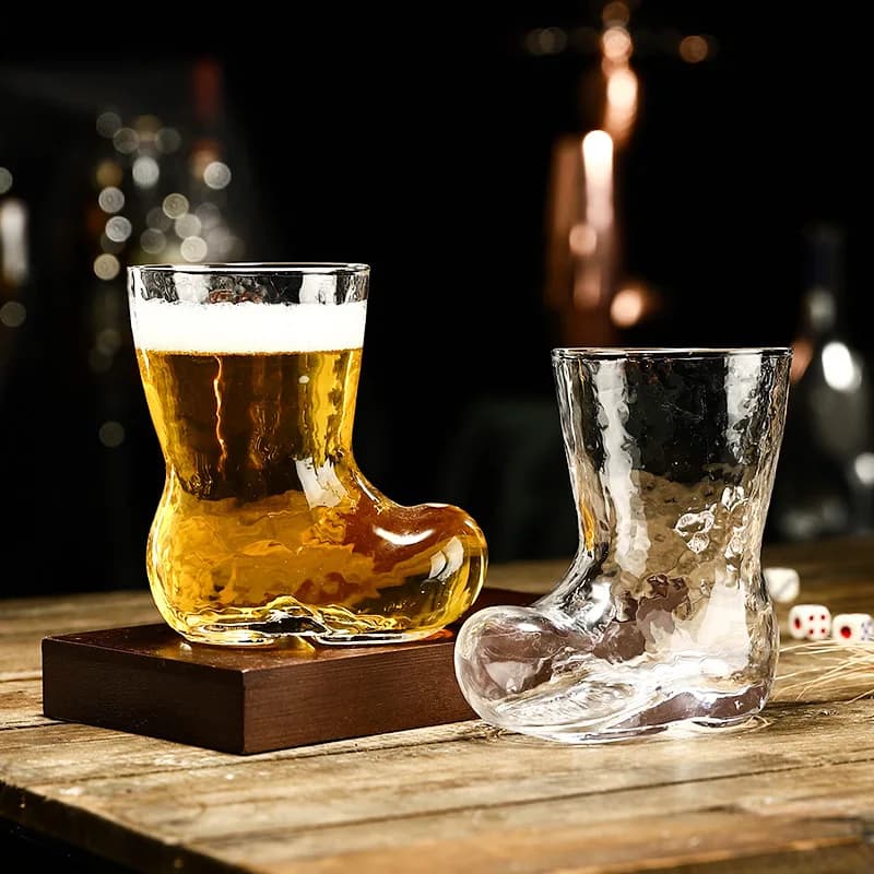 Tazza per stivali da birra in vetro da 300 ml per celebrazioni dell'Oktoberfest, il giorno di San Patrizio, il addio al nubilato o al nubilato, il set da bar delle feste
