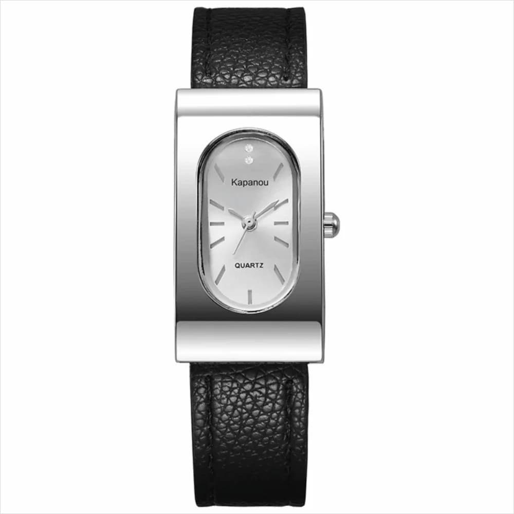 Orologio da Donna di Lusso con Quadrante Rettangolare, Elegante e Minimalista, al Quarzo, con Cinturino in Pelle