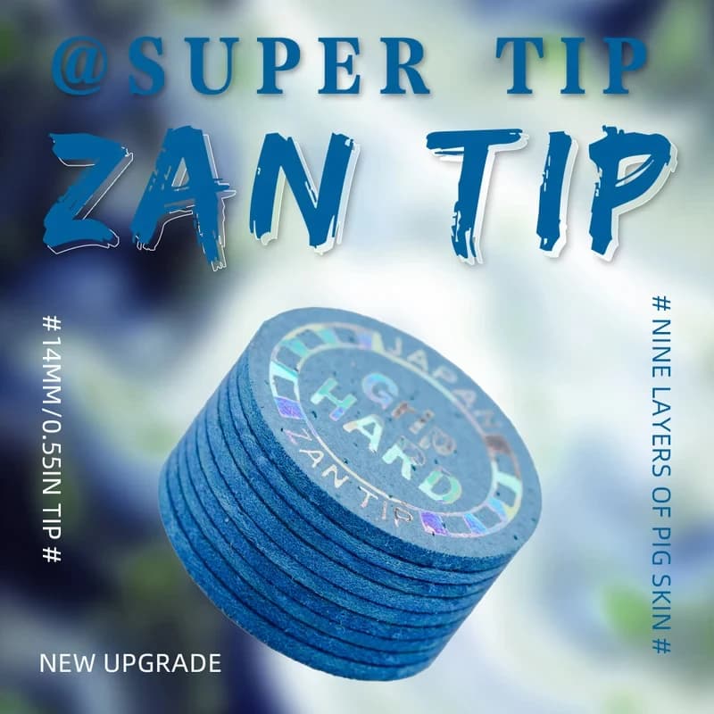 Zan Tip Premium 14mm Pool Cue Tips Super Zan Tip Standard Professional Billiard Cue & Pool Cue Stick Tips Billiard Accessories