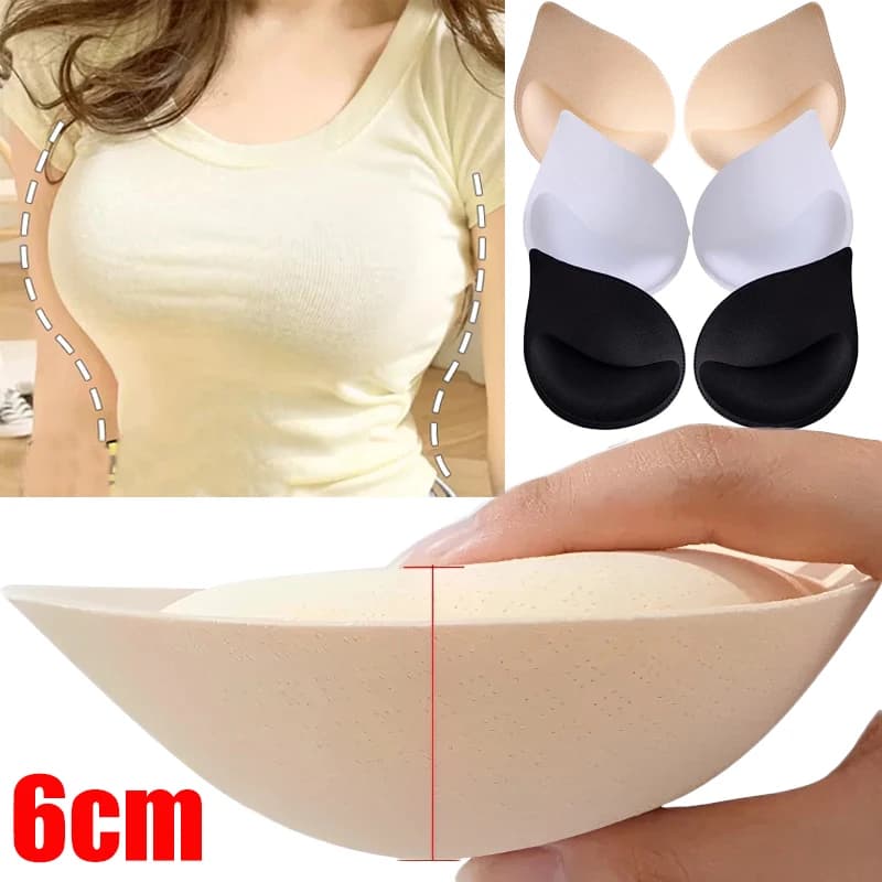 Inserti per reggiseno push up addensati 3D Inserti per biancheria intima da donna Sollevamento del seno Spugna traspirante Imbottitura per reggiseno Fodera per costume da bagno Inserto per reggiseno
