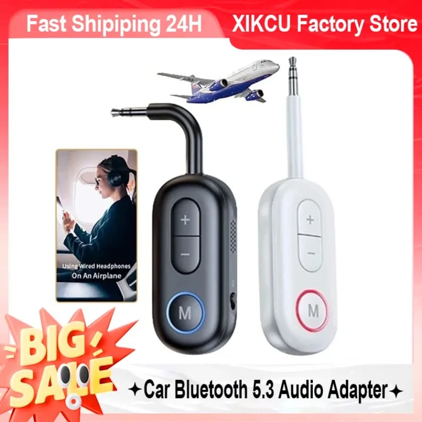 XIKCU Bluetooth 5.3 Multipurpose Wireless Audio Receiver Transmitter 3.5 AUX USB Adapter For TV Car Airplane Speaker