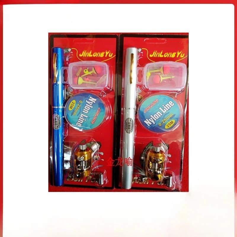 Canna da Pesca a Penna, Mini Canna da Pesca sul Ghiaccio, Canna da Rafting Tascabile, Portatile 1.6m 1.4m
